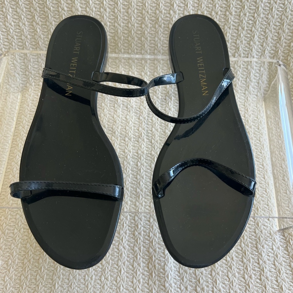 Stuart Weitzman Sawyer Slide Jelly Sandals Black 12M
